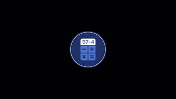 calculator business icon 2d animation on alpha channel transparant background video