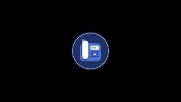 phone call business icon 2d animation on alpha channel transparant background video