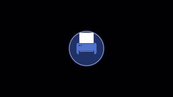 print fax business icon 2d animation on alpha channel transparant background video