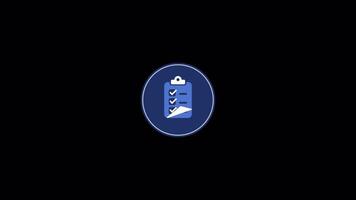 checking business icon 2d animation on alpha channel transparant background video