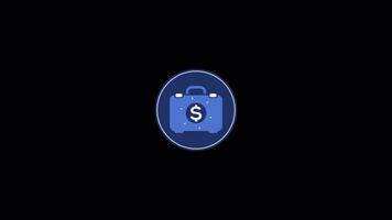 case business icon 2d animation on alpha channel transparant background video