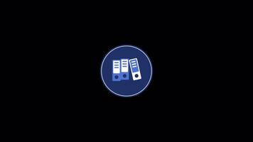 folder business icon 2d animation on alpha channel transparant background video