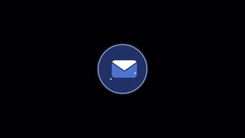 mail business icon 2d animation on alpha channel transparant background video