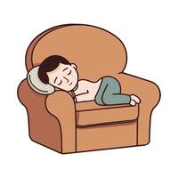 A man sleeping on a couch vector