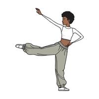 An illustration of a woman doing a dance vector