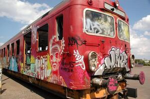 Graffiti train. Taken on a synny day photo