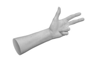 hand showing three fingers. Isolated, blank gesture symbolizing something abstract. Funny, nonverbal photo