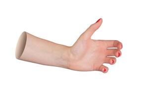 Hand gesture, palm, fingers reaching out to grab or hold something, showing perspective, grip. photo