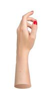 Elegant hand with manicured fingernails reaching out, symbolizing a touch of future technology and photo