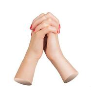 Hands intertwined in supportive unity, fingers delicately clasped, symbolizing peace, prayer, and photo