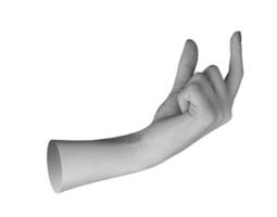 hand with manicured nails, fingers positioned in a gesture reaching into empty space. Forefinger and photo