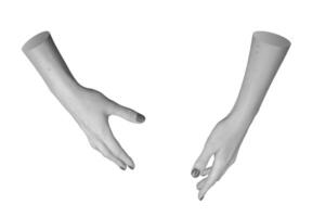 Hand gesture symbolizing virtual interaction, fingers outstretched as if reaching into empty space. photo