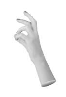 female hand in an abstract gesture, with fingers positioned in varying poses, creating an expressive photo