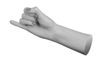 hand with the pinky, little finger pointing aside, isolated on a white background photo