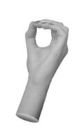 hand making a circular O shape with the thumb and index finger touching, forming the OK sign, photo