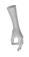 hand making an OK gesture with thumb and forefinger forming a circle, isolated on a white background photo