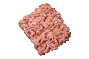 Raw minced chicken with salt, spices and herbs photo