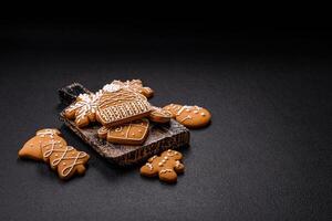 Delicious gingerbread cookies with honey, ginger and cinnamon photo