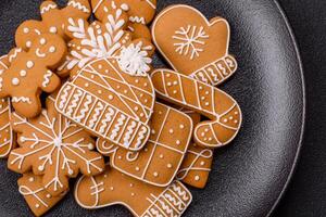 Delicious gingerbread cookies with honey, ginger and cinnamon photo