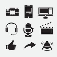 set of content creator icons good for symbol, logo, element graphic design vector
