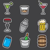 set of bar and drink good for sticker, element design, badge, etc vector