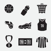 set of basketball icons good for symbol, silhouette design, logo, element design, etc vector