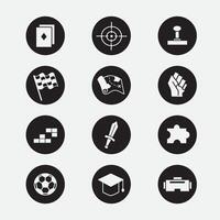 set of game category icon good for symbol, logo, element design, app icons, silhouette design vector