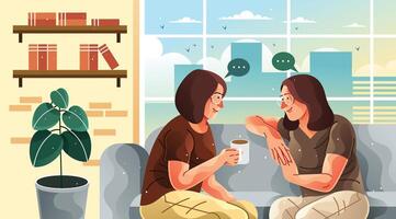 Heart to Heart - A Conversation Between Friends vector