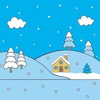 Christmas winter background with snow and blurred bokeh.Merry christmas and happy new year greeting card with copy-space. vector