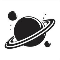 Saturn Planet, Planet Globe With Ring In Outer Space vector