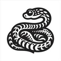 Snake Zodiac Year Chinese Character With Snake Illustration For New Year 2025 vector