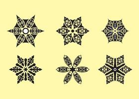 stylish star clipart design in floral shape vector