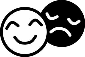 Bipolar. split face double personality bipolar sad and happy face vector