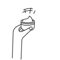 hand holding a jar of cream vector