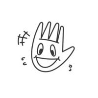 a hand with a smiley face drawn on it vector