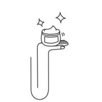 a hand holding a jar of cream and a sparkle vector