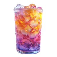 Glass of Ice with Colorful Ice Cubes AI-Generativ png