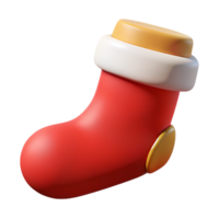 Christmas stocking sock 3D render isolated png
