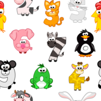 Seamless pattern with Numbers like animals. Collection of numbers with a animal concept. Calligraphy, lettering, typography, print, Education cards or game. png