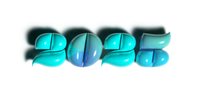 3d rendering of the logo 2025 on a transparent background png