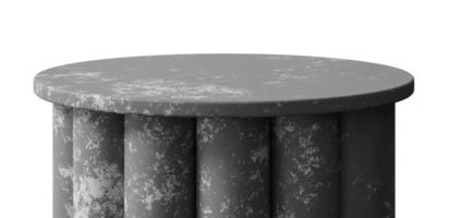 Minimalistic concrete podium on transparent background. Front view. Mock up for product display. png