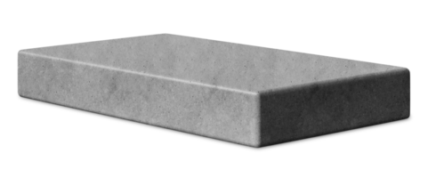 Minimalistic concrete podium on transparent background. Front view. Mock up png
