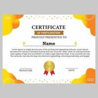 certificate template with abstract gradient frame vector