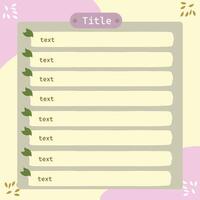 note template with cute and interesting frame vector