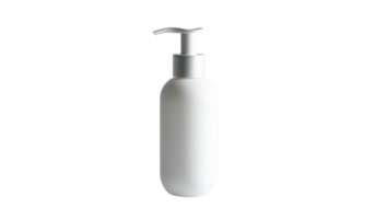 White pump bottle for lotion. This sleek and practical container is perfect for dispensing skincare products, isolated on transparent background png