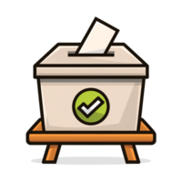 A voting box with a tick on it png