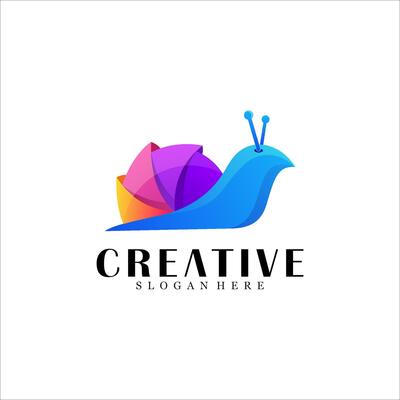 Colorful abstract snail logo design