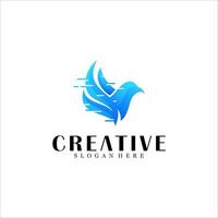 Abstract fast bird logo design vector