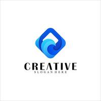 Abstract wave logo design vector