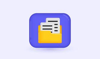 3d icon organize folder document new idea design on background vector